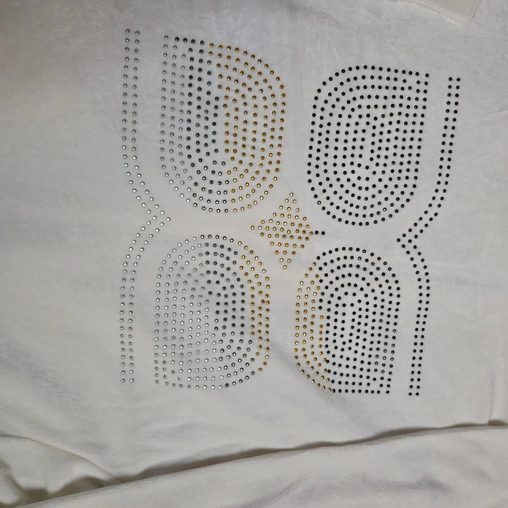 BCBGMaxAzria Ivory Rhinestone Logo Zip Hoodie - Picture 6 of 6